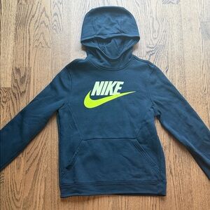 Nike Navy Hoodie with Neon Logo